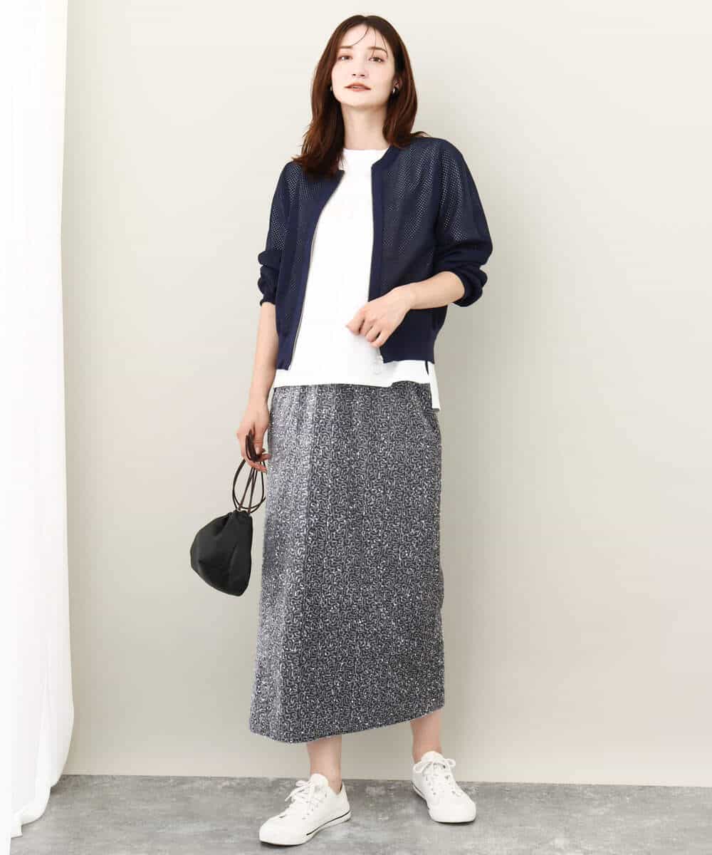 FKKJV20075 MK MICHEL KLEIN(MK ミッシェルクラン) フロッキープリントロゴTシャツ/洗える ダークグレー