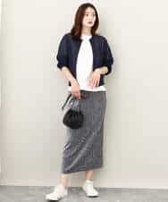 FKKJV20075 MK MICHEL KLEIN(MK ミッシェルクラン) フロッキープリントロゴTシャツ/洗える ダークグレー