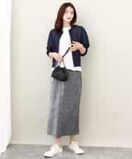 FKKJV20075 MK MICHEL KLEIN(MK ミッシェルクラン) フロッキープリントロゴTシャツ/洗える ダークグレー
