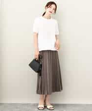 FKKJV20075 MK MICHEL KLEIN(MK ミッシェルクラン) フロッキープリントロゴTシャツ/洗える ダークグレー