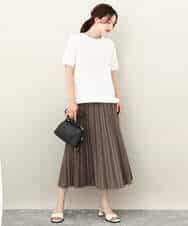 FKKJV20075 MK MICHEL KLEIN(MK ミッシェルクラン) フロッキープリントロゴTシャツ/洗える ダークグレー