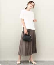 FKKJV20075 MK MICHEL KLEIN(MK ミッシェルクラン) フロッキープリントロゴTシャツ/洗える ダークグレー