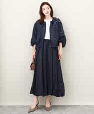 FKKJV20075 MK MICHEL KLEIN(MK ミッシェルクラン) フロッキープリントロゴTシャツ/洗える ダークグレー