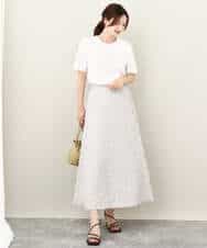 FKKJV20075 MK MICHEL KLEIN(MK ミッシェルクラン) フロッキープリントロゴTシャツ/洗える ダークグレー