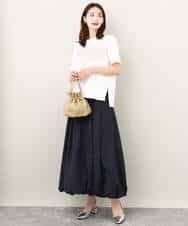 FKKJV20075 MK MICHEL KLEIN(MK ミッシェルクラン) フロッキープリントロゴTシャツ/洗える ダークグレー