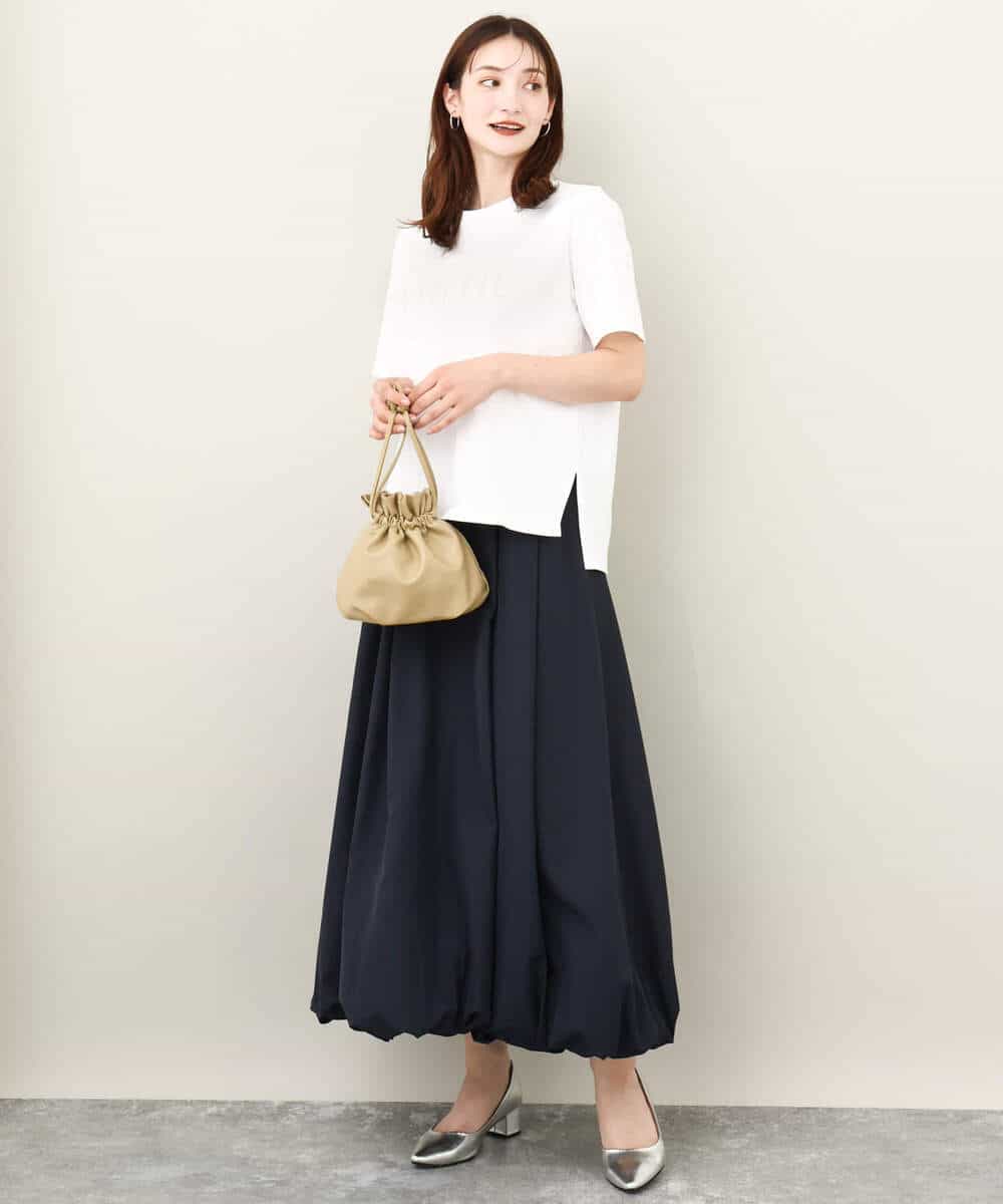 FKKJV20075 MK MICHEL KLEIN(MK ミッシェルクラン) フロッキープリントロゴTシャツ/洗える ダークグレー