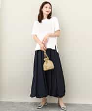 FKKJV20075 MK MICHEL KLEIN(MK ミッシェルクラン) フロッキープリントロゴTシャツ/洗える ダークグレー