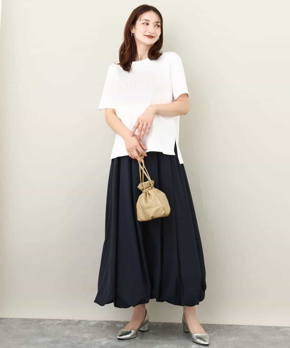 FKKJV20075 MK MICHEL KLEIN(MK ミッシェルクラン) フロッキープリントロゴTシャツ/洗える ダークグレー