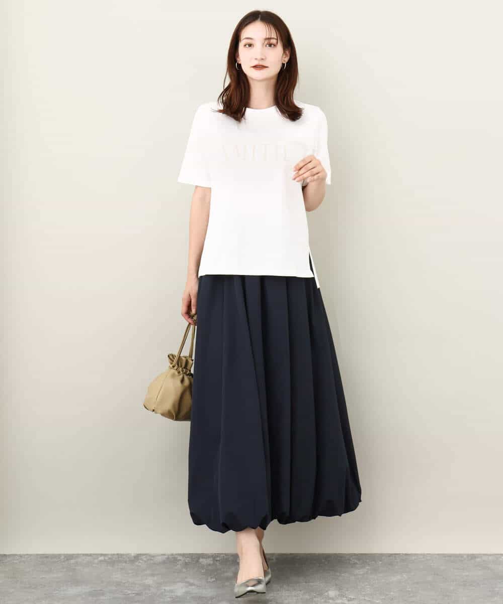 FKKJV20075 MK MICHEL KLEIN(MK ミッシェルクラン) フロッキープリントロゴTシャツ/洗える ダークグレー
