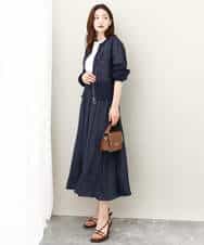 FKKJV20075 MK MICHEL KLEIN(MK ミッシェルクラン) フロッキープリントロゴTシャツ/洗える ダークグレー