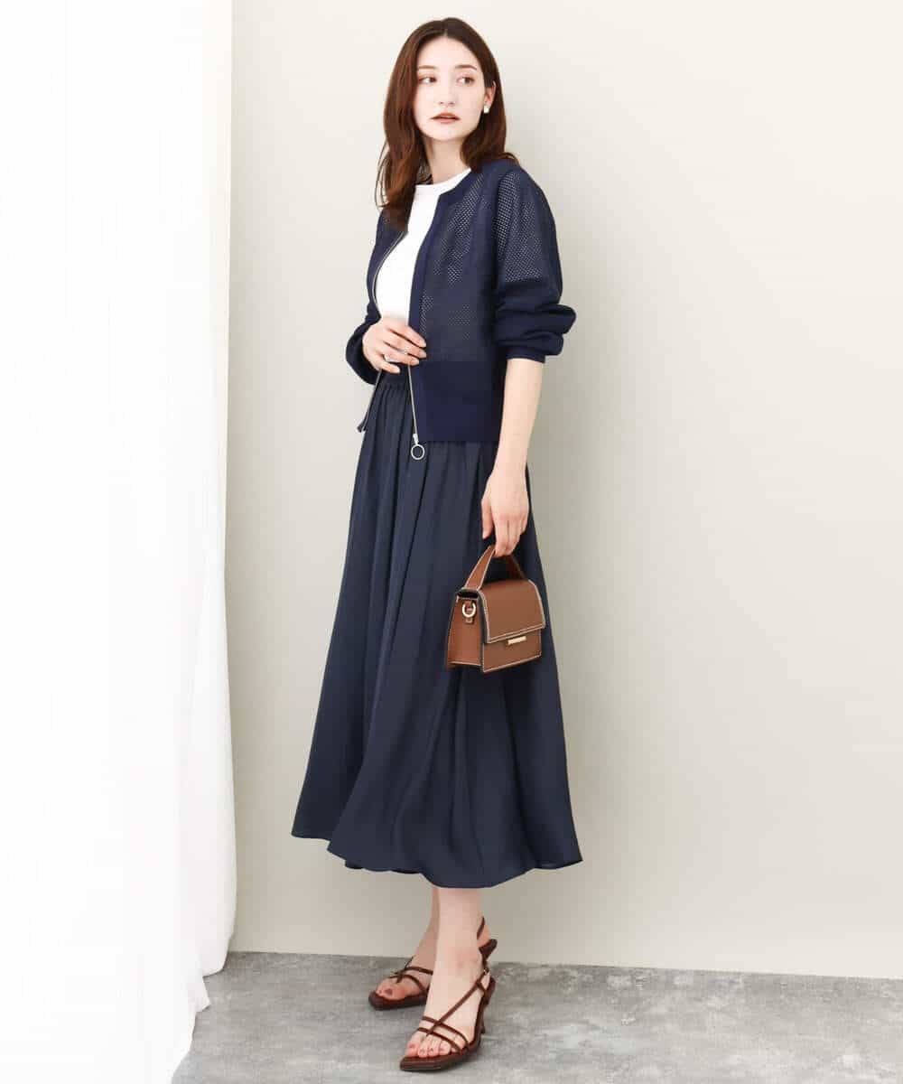 FKKJV20075 MK MICHEL KLEIN(MK ミッシェルクラン) フロッキープリントロゴTシャツ/洗える ダークグレー