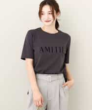 FKKJV20075 MK MICHEL KLEIN(MK ミッシェルクラン) フロッキープリントロゴTシャツ/洗える ダークグレー
