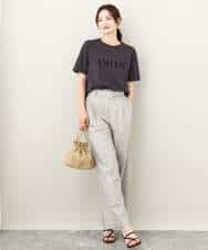 FKKJV20075 MK MICHEL KLEIN(MK ミッシェルクラン) フロッキープリントロゴTシャツ/洗える ダークグレー