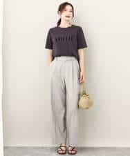 FKKJV20075 MK MICHEL KLEIN(MK ミッシェルクラン) フロッキープリントロゴTシャツ/洗える ダークグレー