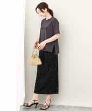 FKKJV20075 MK MICHEL KLEIN(MK ミッシェルクラン) フロッキープリントロゴTシャツ/洗える ダークグレー