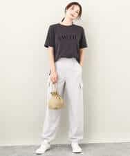 FKKJV20075 MK MICHEL KLEIN(MK ミッシェルクラン) フロッキープリントロゴTシャツ/洗える ダークグレー