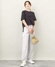 FKKJV20075 MK MICHEL KLEIN(MK ミッシェルクラン) フロッキープリントロゴTシャツ/洗える ダークグレー