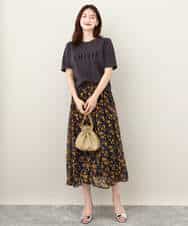 FKKJV20075 MK MICHEL KLEIN(MK ミッシェルクラン) フロッキープリントロゴTシャツ/洗える ダークグレー