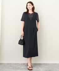 FKKJV20075 MK MICHEL KLEIN(MK ミッシェルクラン) フロッキープリントロゴTシャツ/洗える ダークグレー