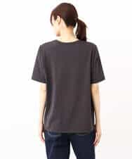 FKKJV20075 MK MICHEL KLEIN(MK ミッシェルクラン) フロッキープリントロゴTシャツ/洗える ダークグレー