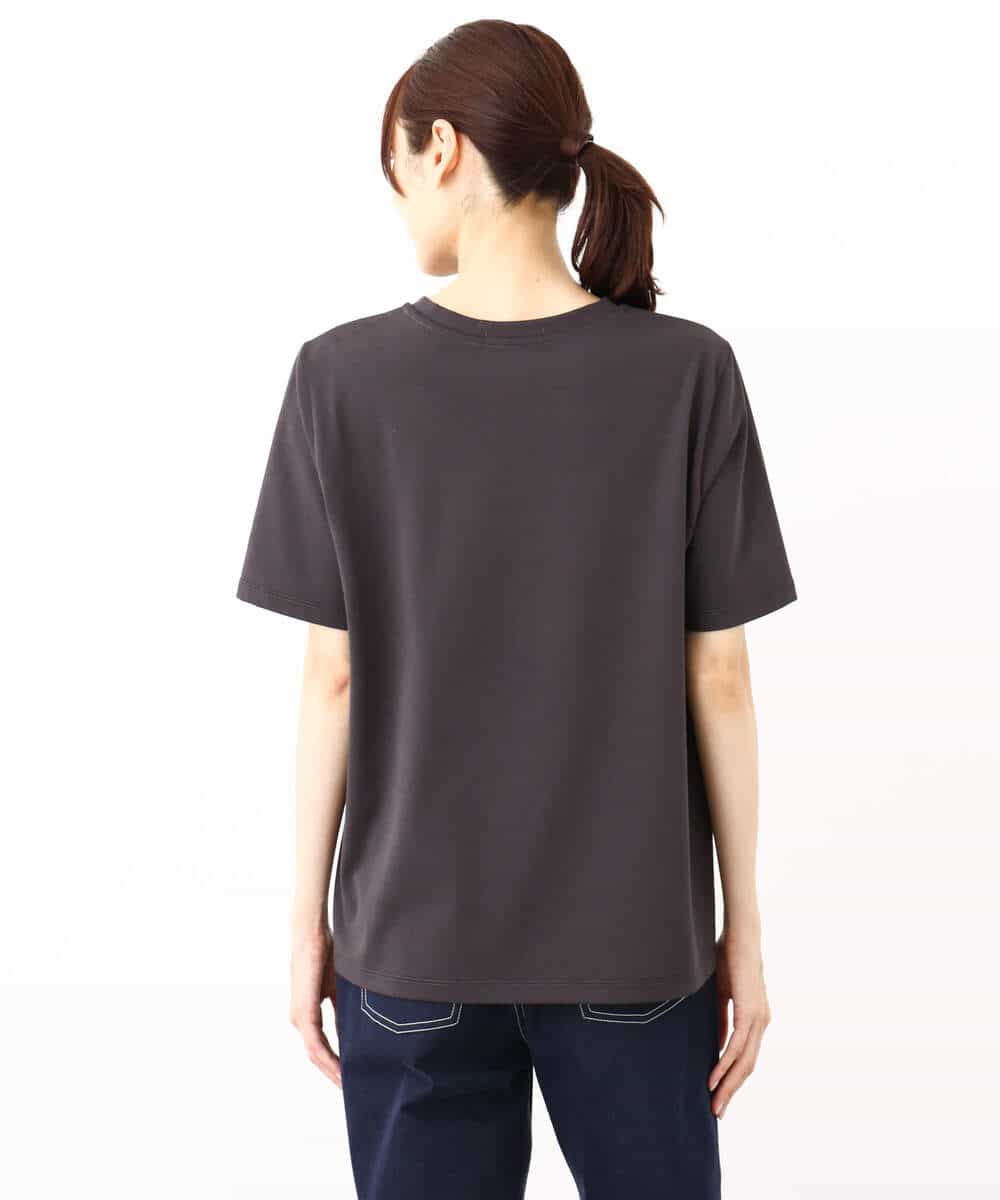 FKKJV20075 MK MICHEL KLEIN(MK ミッシェルクラン) フロッキープリントロゴTシャツ/洗える ダークグレー