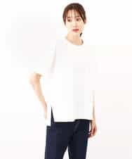 FKKJV20075 MK MICHEL KLEIN(MK ミッシェルクラン) フロッキープリントロゴTシャツ/洗える ダークグレー