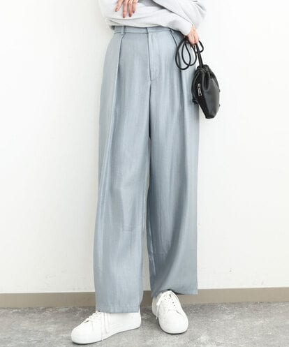 FKLAD30160 MK MICHEL KLEIN サテン地バレルパンツ/洗える