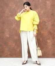 FKLAD30160 MK MICHEL KLEIN(MK ミッシェルクラン) サテン地バレルパンツ/洗える ベージュ