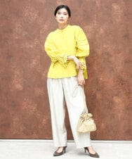 FKLAD30160 MK MICHEL KLEIN(MK ミッシェルクラン) サテン地バレルパンツ/洗える ベージュ