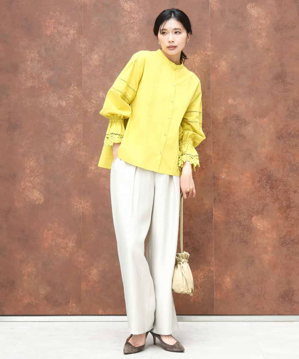 FKLAD30160 MK MICHEL KLEIN(MK ミッシェルクラン) サテン地バレルパンツ/洗える ベージュ