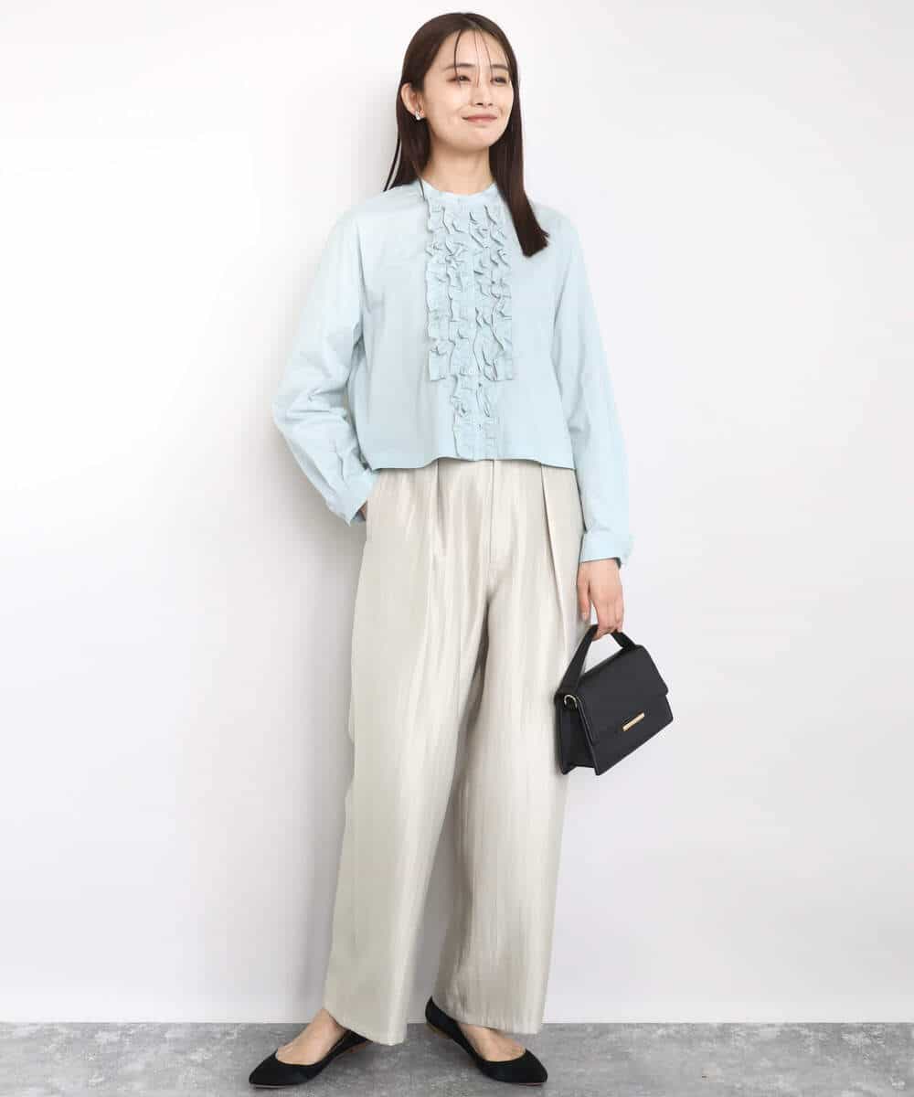 FKLAD30160 MK MICHEL KLEIN(MK ミッシェルクラン) サテン地バレルパンツ/洗える ベージュ
