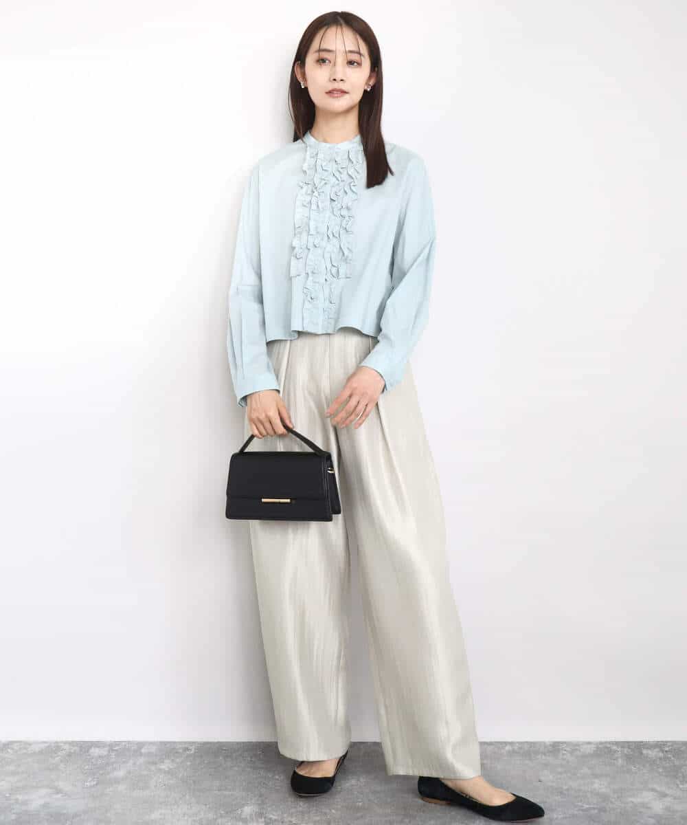 FKLAD30160 MK MICHEL KLEIN(MK ミッシェルクラン) サテン地バレルパンツ/洗える ベージュ