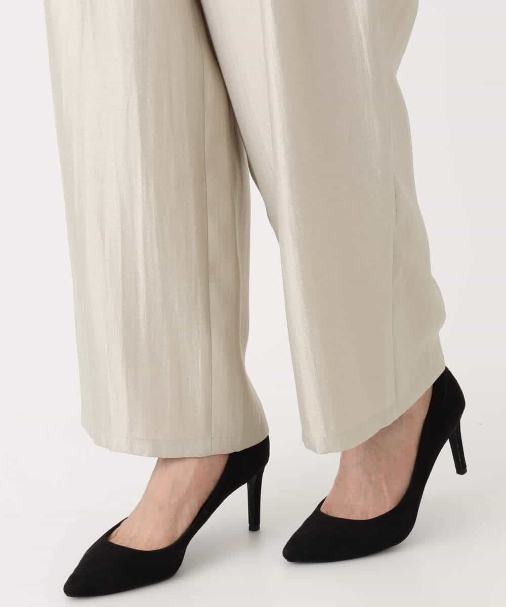 FKLAD30160 MK MICHEL KLEIN(MK ミッシェルクラン) サテン地バレルパンツ/洗える ベージュ