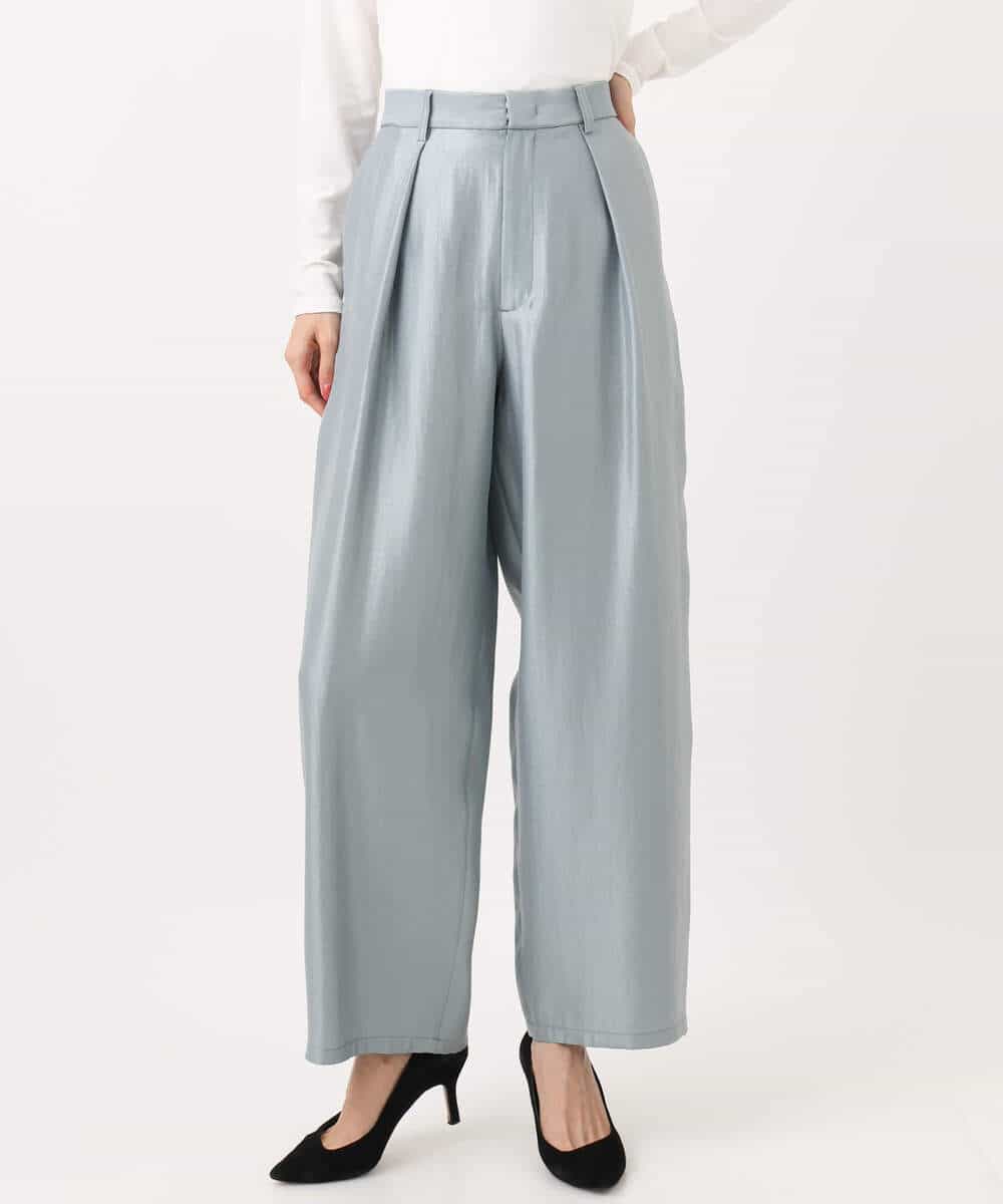 FKLAD30160 MK MICHEL KLEIN(MK ミッシェルクラン) サテン地バレルパンツ/洗える ベージュ