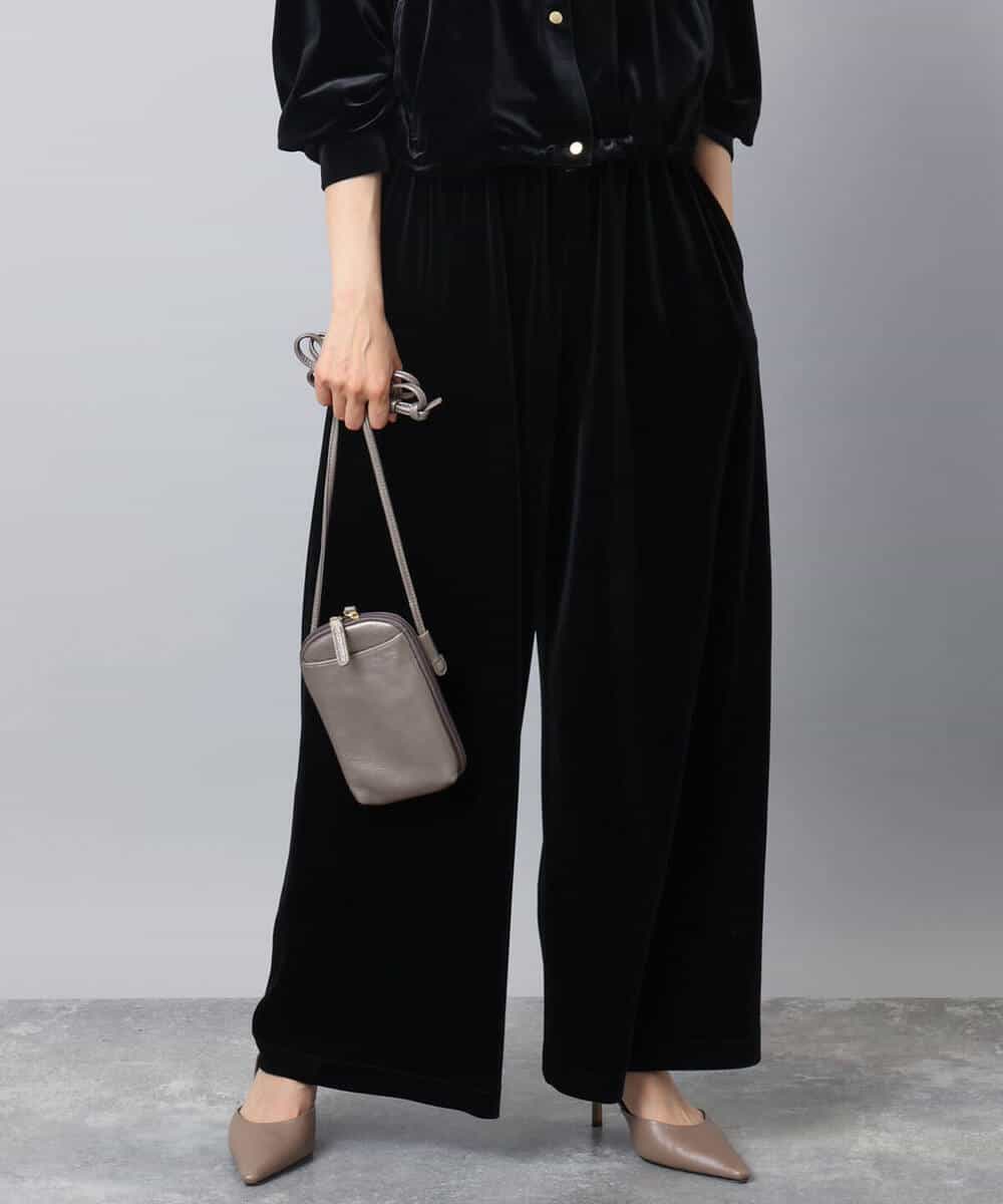 FKLAD31160 MK MICHEL KLEIN(MK ミッシェルクラン) スノーベロア ワイドパンツ/洗える ライトブラウン