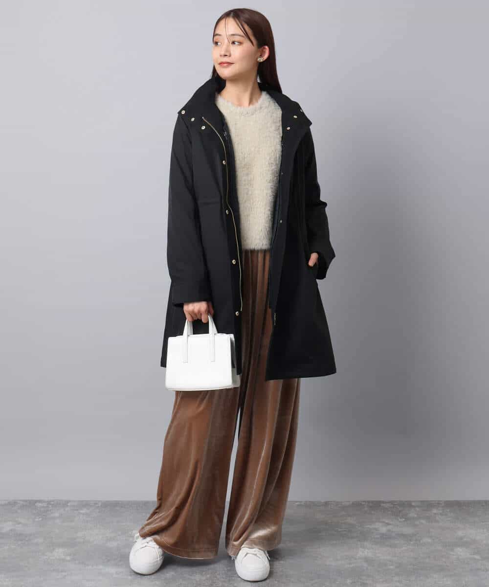 FKLAD31160 MK MICHEL KLEIN(MK ミッシェルクラン) スノーベロア ワイドパンツ/洗える ライトブラウン