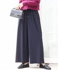FKLAD34160 MK MICHEL KLEIN(MK ミッシェルクラン) ストレートワイドパンツ(ストライプ・無地)/洗える ネイビー（無地）