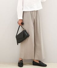 FKLAD34160 MK MICHEL KLEIN(MK ミッシェルクラン) ストレートワイドパンツ(ストライプ・無地)/洗える ベージュ（無地）