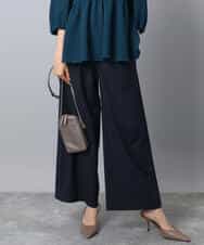 FKLAD34160 MK MICHEL KLEIN(MK ミッシェルクラン) ストレートワイドパンツ(ストライプ・無地)/洗える ダークグレー（ストライプ）
