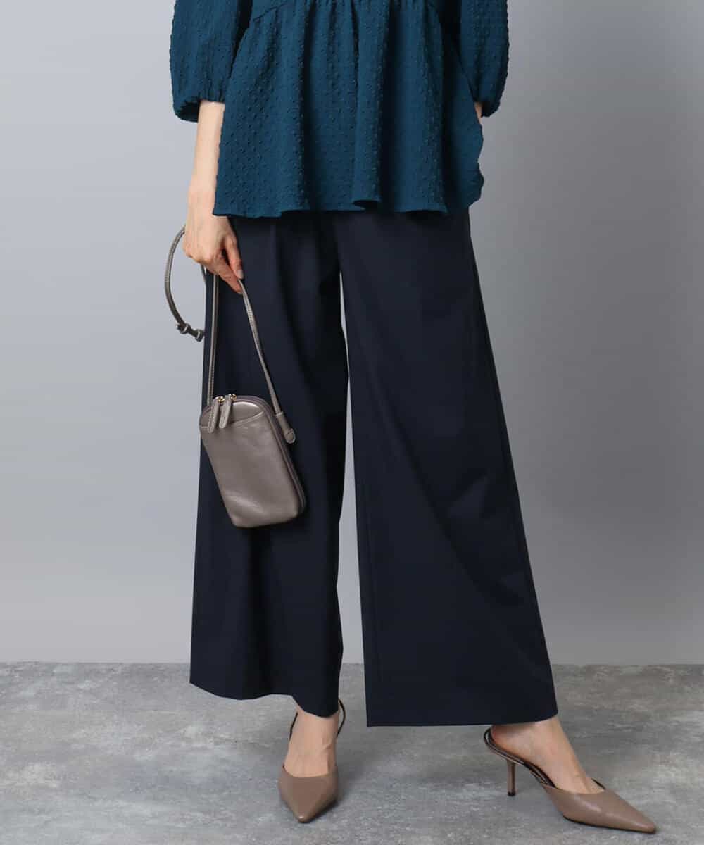 FKLAD34160 MK MICHEL KLEIN(MK ミッシェルクラン) ストレートワイドパンツ(ストライプ・無地)/洗える ダークグレー（ストライプ）