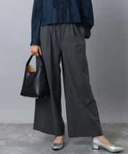 FKLAD34160 MK MICHEL KLEIN(MK ミッシェルクラン) ストレートワイドパンツ(ストライプ・無地)/洗える ダークグレー（ストライプ）