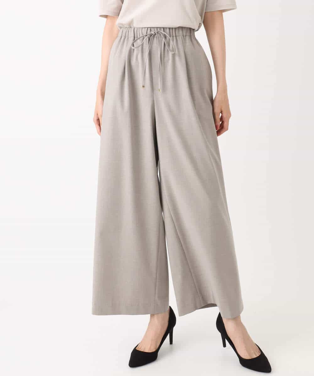 FKLAD34160 MK MICHEL KLEIN(MK ミッシェルクラン) ストレートワイドパンツ(ストライプ・無地)/洗える ダークグレー（ストライプ）