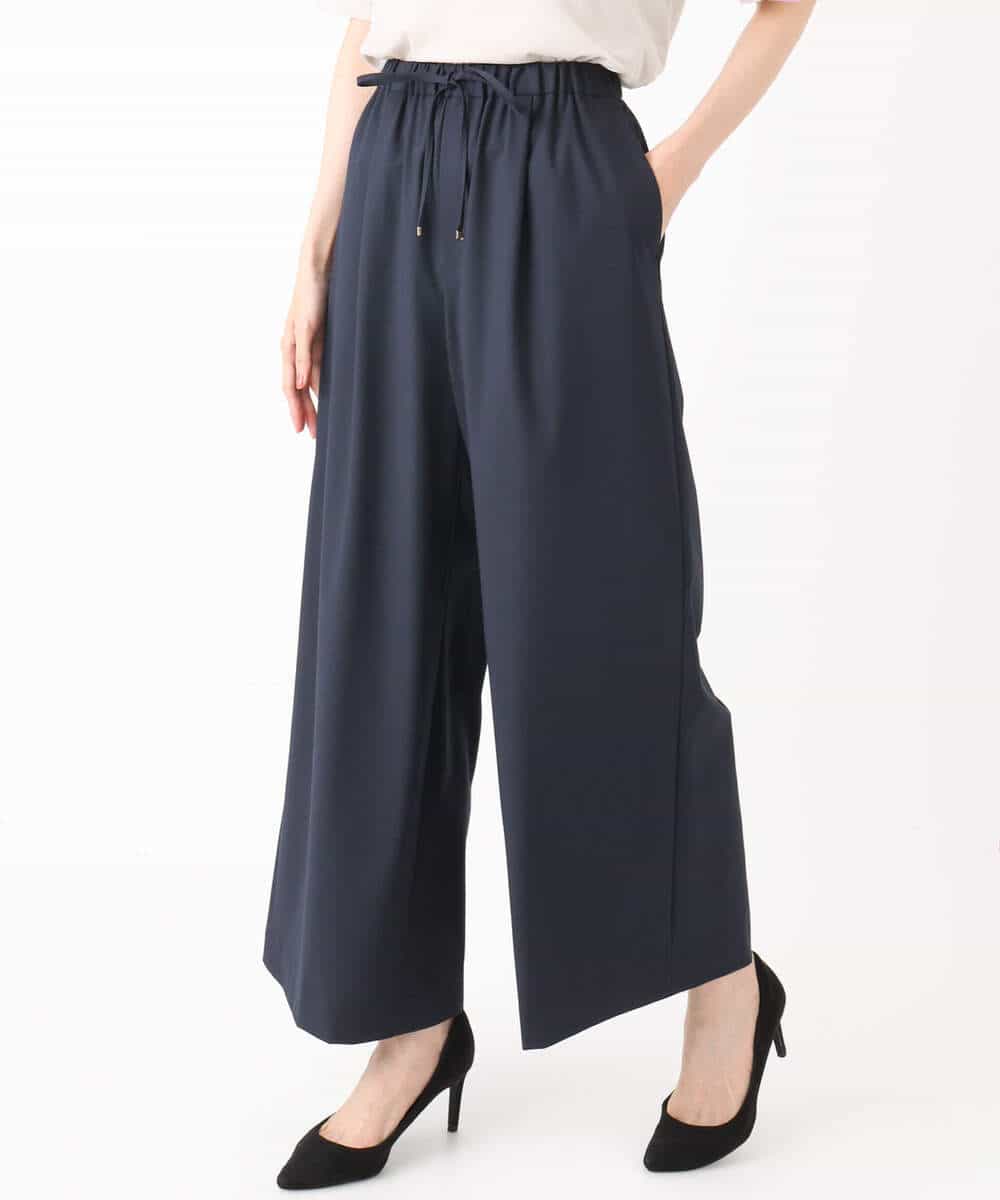FKLAD34160 MK MICHEL KLEIN(MK ミッシェルクラン) ストレートワイドパンツ(ストライプ・無地)/洗える ダークグレー（ストライプ）