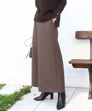 FKLAD51170 MK MICHEL KLEIN(MK ミッシェルクラン) 千鳥柄ガウチョパンツ/洗える ブラウン