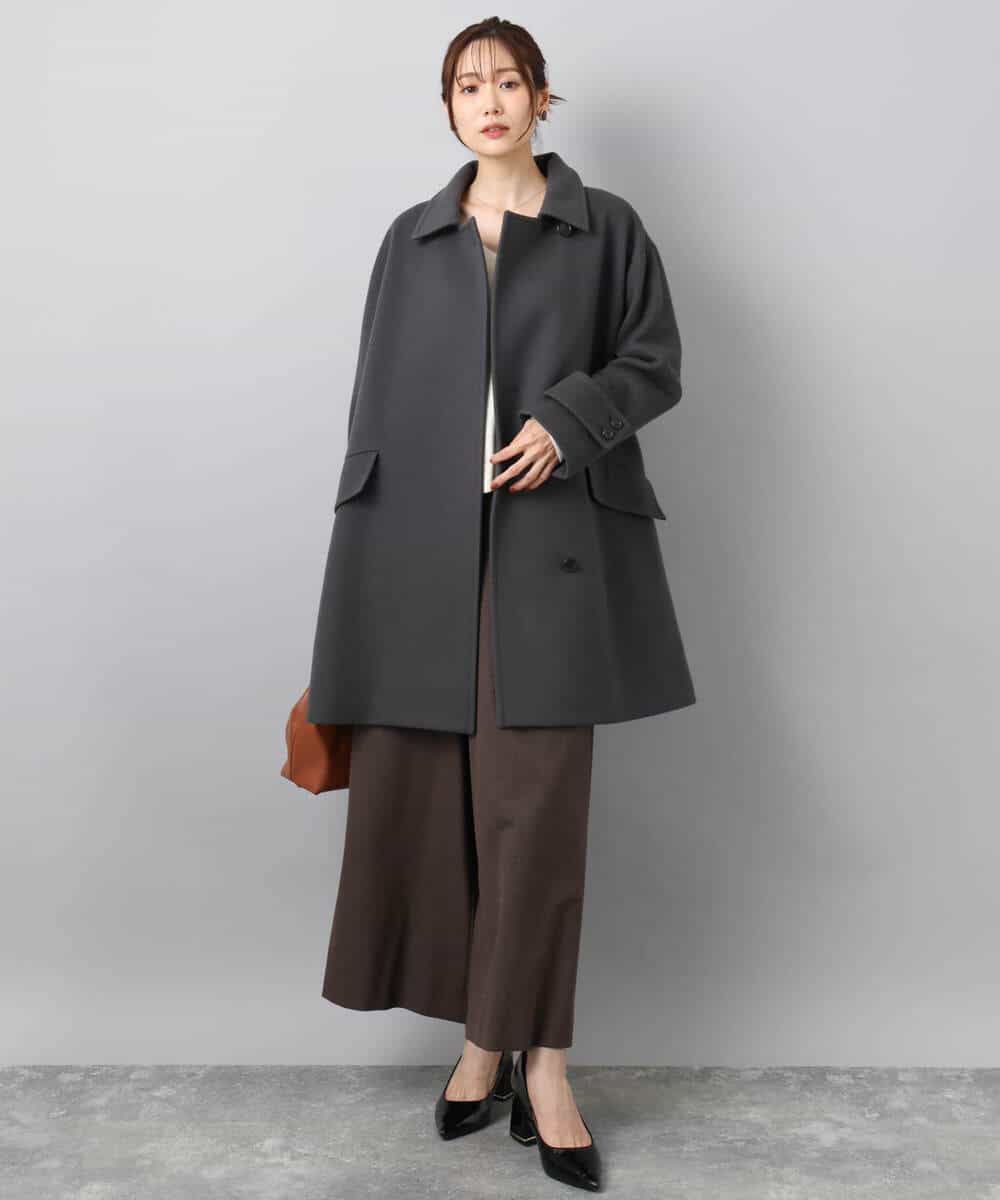 FKLAD51170 MK MICHEL KLEIN(MK ミッシェルクラン) 千鳥柄ガウチョパンツ/洗える グレー