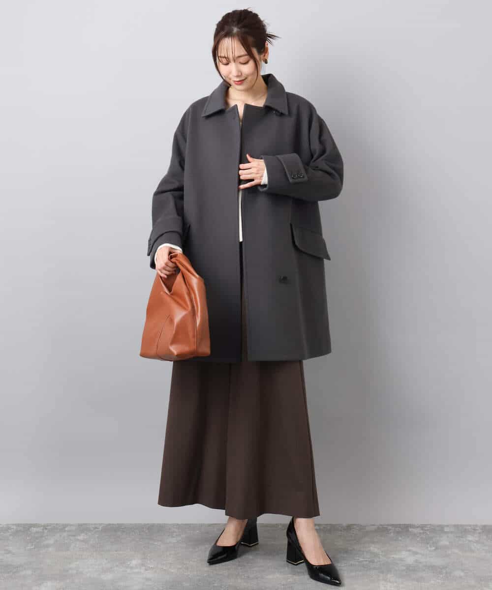 FKLAD51170 MK MICHEL KLEIN(MK ミッシェルクラン) 千鳥柄ガウチョパンツ/洗える グレー