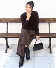 FKLAD51170 MK MICHEL KLEIN(MK ミッシェルクラン) 千鳥柄ガウチョパンツ/洗える グレー