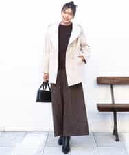 FKLAD51170 MK MICHEL KLEIN(MK ミッシェルクラン) 千鳥柄ガウチョパンツ/洗える グレー