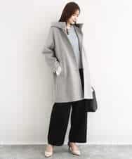FKLAD52180 MK MICHEL KLEIN(MK ミッシェルクラン) 裏起毛ブーツカットシルエットデニムワイドパンツ/洗える ネイビー