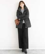 FKLAD52180 MK MICHEL KLEIN(MK ミッシェルクラン) 裏起毛ブーツカットシルエットデニムワイドパンツ/洗える ネイビー